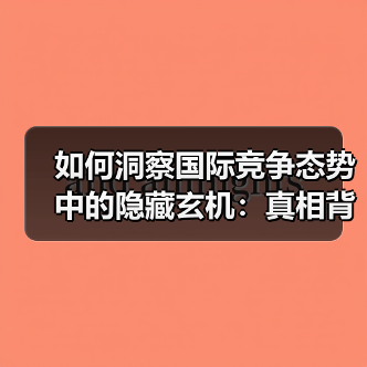 如何洞察国际竞争态势中的隐藏玄机:真相背后那些不为人知的角度(图3) 如何洞察国际竞争态势中的隐藏玄机:真相背后那些不为人知的角度(图3)